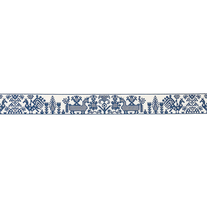 Schumacher Tarpan Embroidered Tape Navy Trim 80000