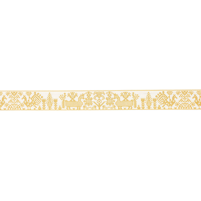 Schumacher Tarpan Embroidered Tape Yellow Trim 80001