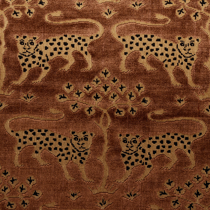 Schumacher Woodland Leopard Velvet Sepia Fabric 80083