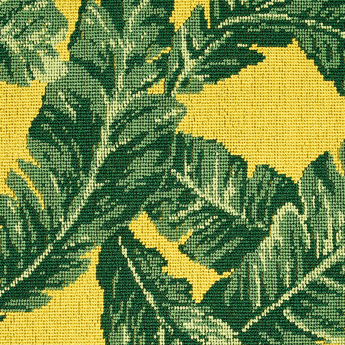 Schumacher Tropical Leaf Epingle Green & Yellow Fabric 80091