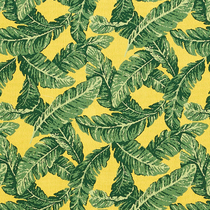 Schumacher Tropical Leaf Epingle Green & Yellow Fabric 80091