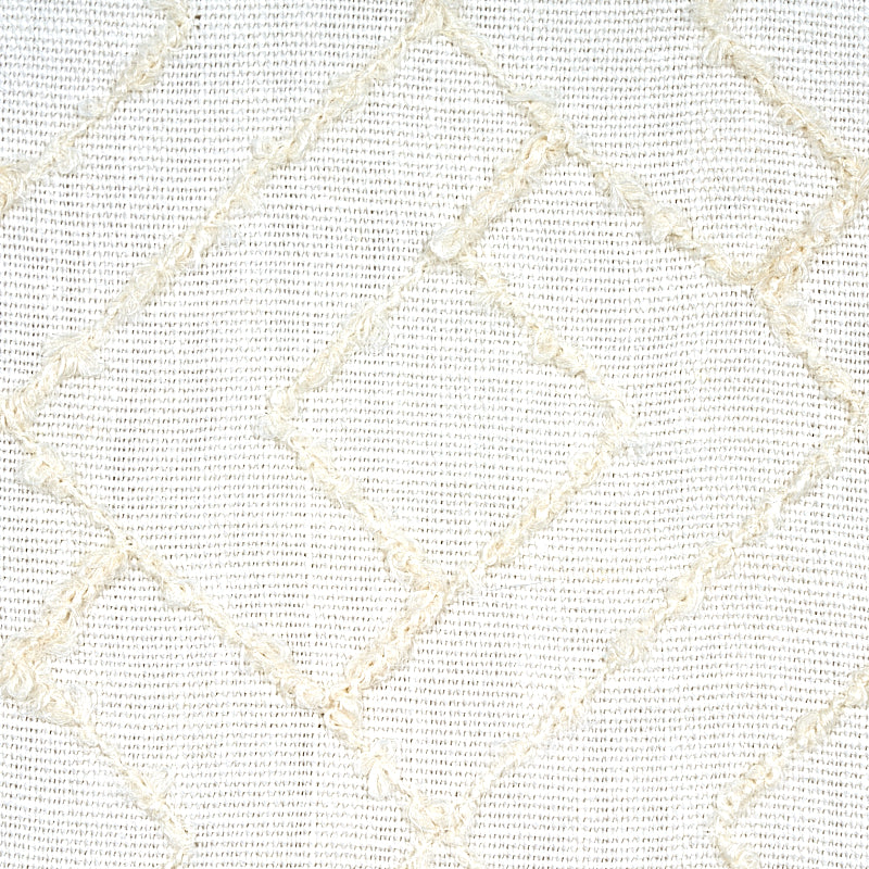 Schumacher Durant Embroidery Ivory Fabric Sample 80131