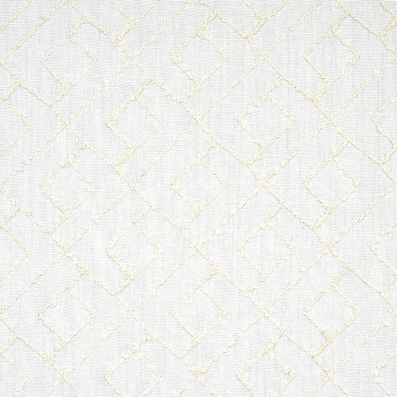 Schumacher Durant Embroidery Ivory Fabric Sample 80131