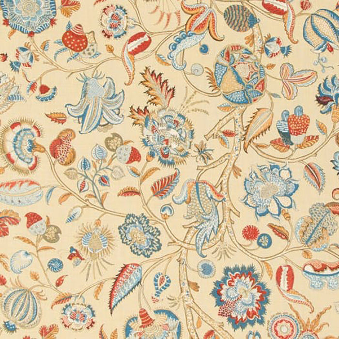 Brunschwig & Fils Aravali Currant/Blue Fabric Sample 8014106.195.0