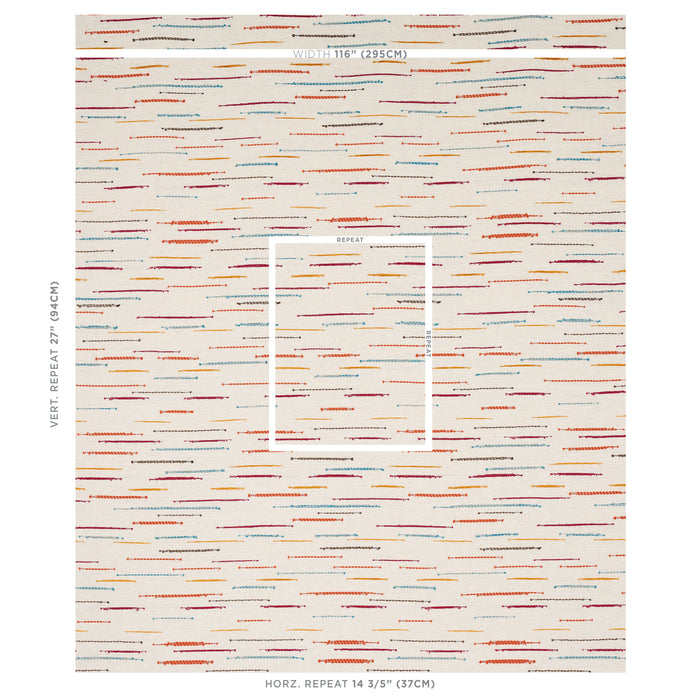 Schumacher Leland Stripe Multi Fabric 80142