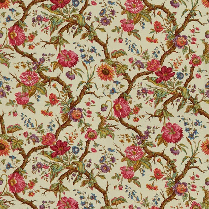 Brunschwig & Fils Arbre Fleuri Beige Fabric Sample 8015129.1.0