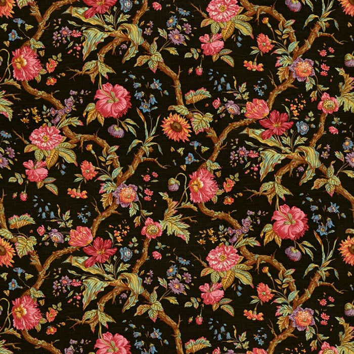 Brunschwig & Fils Arbre Fleuri Chocolat Fabric Sample 8015129.68.0