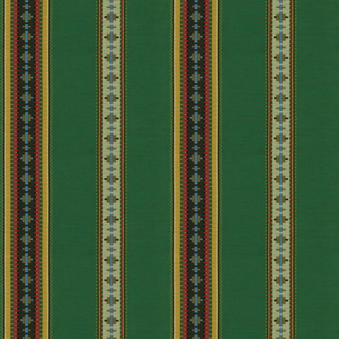 Brunschwig & Fils Rayure Broderie Vert Fabric Sample 8015147.3.0