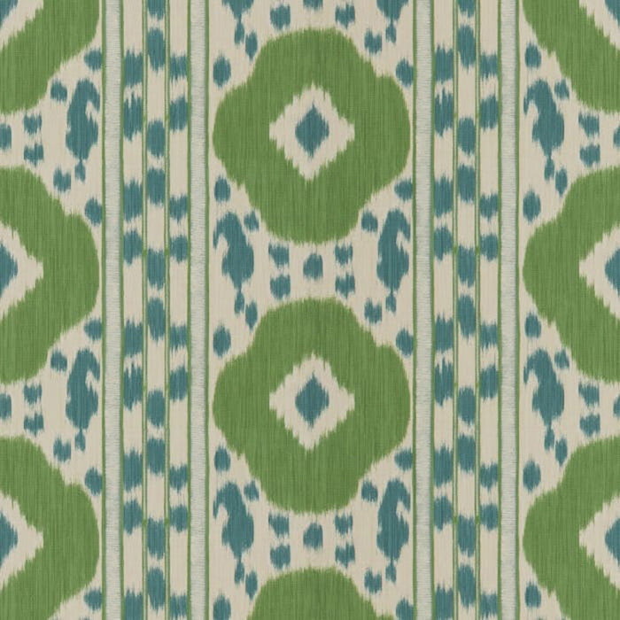 Brunschwig & Fils Varkala Print Teal/Green Fabric Sample 8015178.133.0