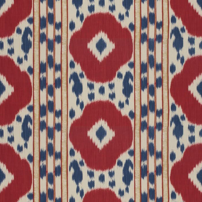 Brunschwig & Fils Varkala Print Red/Blue Fabric Sample 8015178.195.0