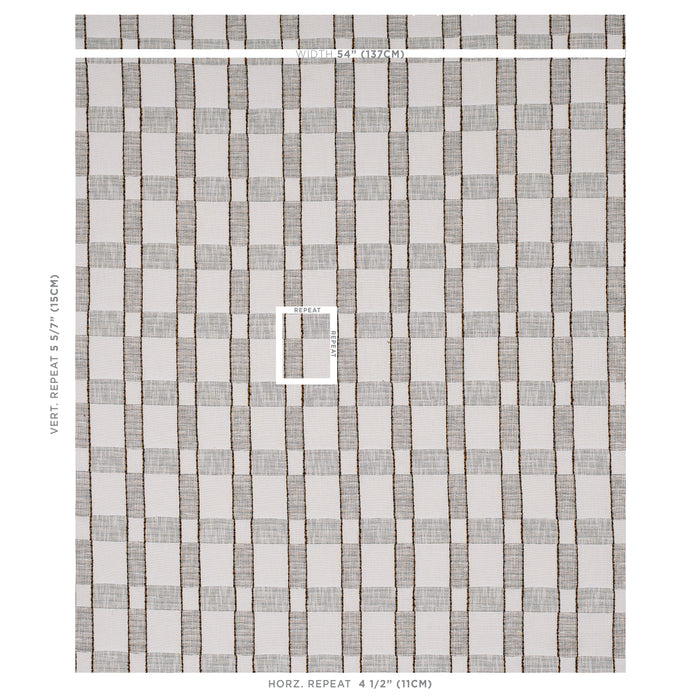 Schumacher Elko Plaid Straw Fabric Sample 80161