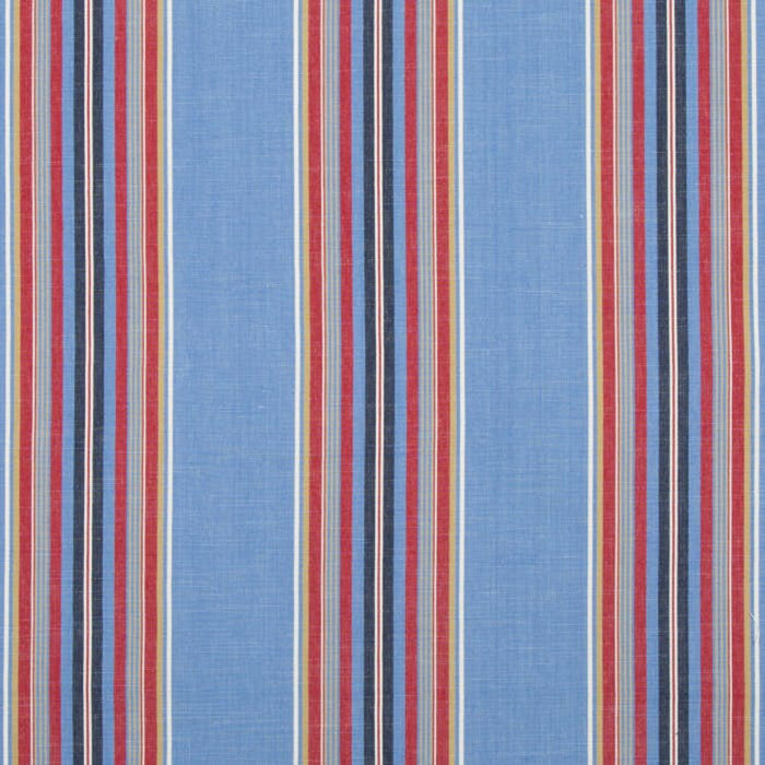 Brunschwig & Fils Verdon Stripe Blue/Red Fabric Sample 8017101.519.0