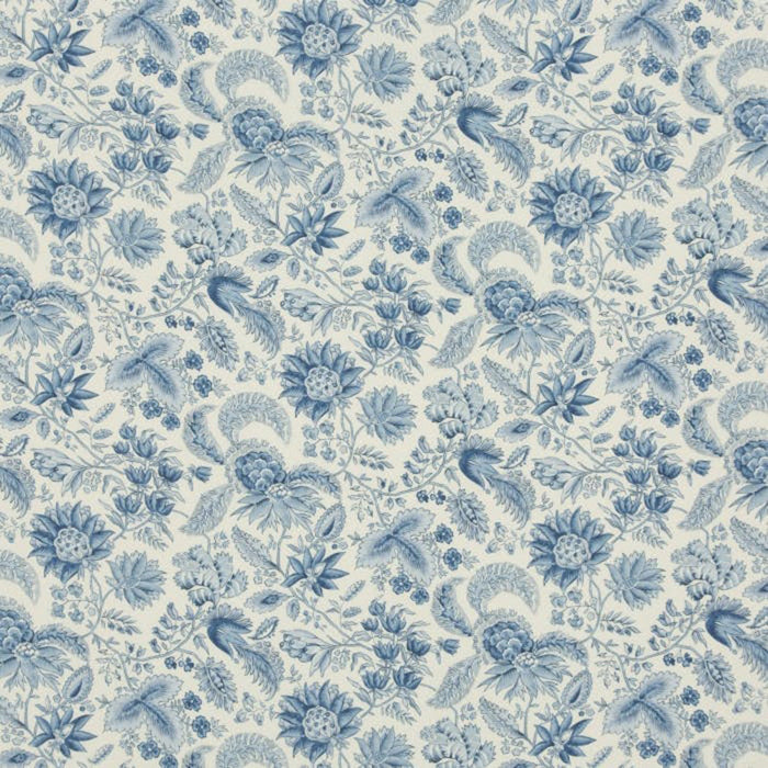 Brunschwig & Fils Gwendoline Print Blue Fabric Sample 8017111.5.0