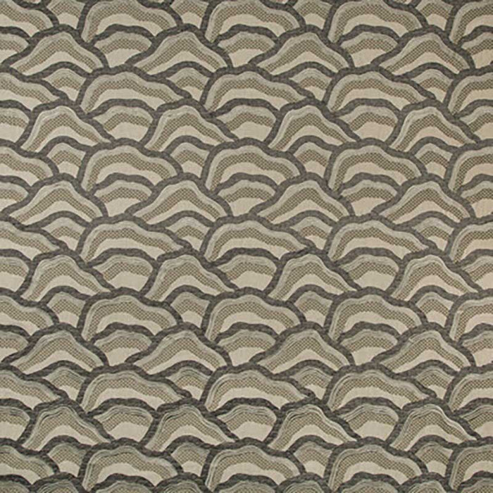 Brunschwig & Fils Les Rizieres Emb Silver/Charcoal Fabric Sample 8017127.1121.0