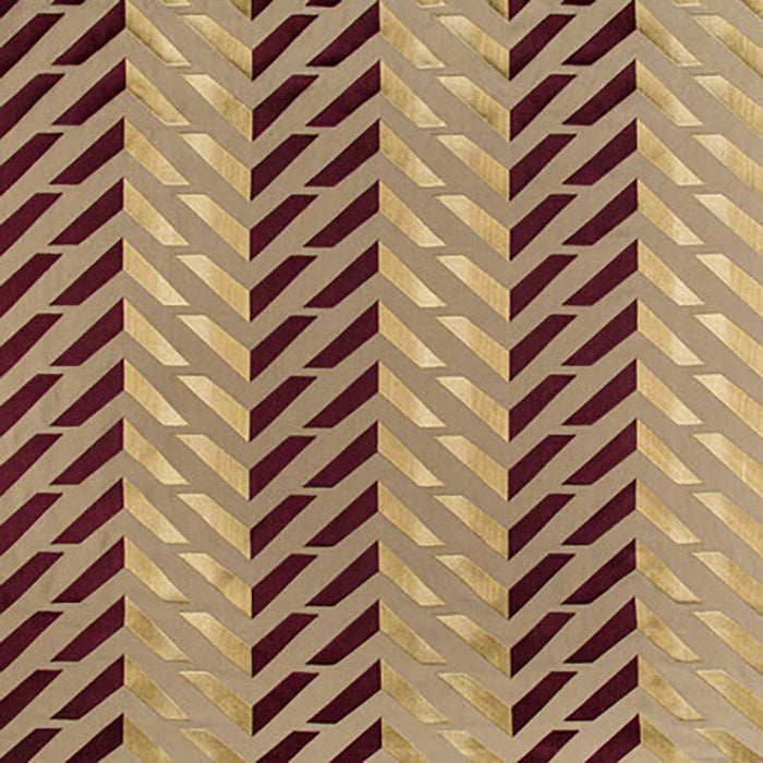 Brunschwig & Fils Les Vagues Emb Plum/Gold Fabric Sample 8017128.9094.0