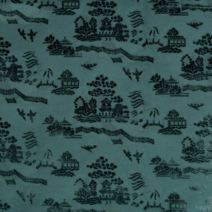 Brunschwig & Fils La Pagode Velvet Teal Fabric Sample 8017129.35.0