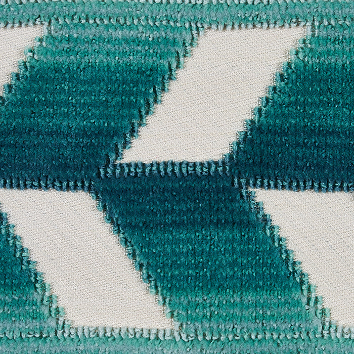 Schumacher Chevron Strie Velvet Tape Peacock Trim Sample 80181