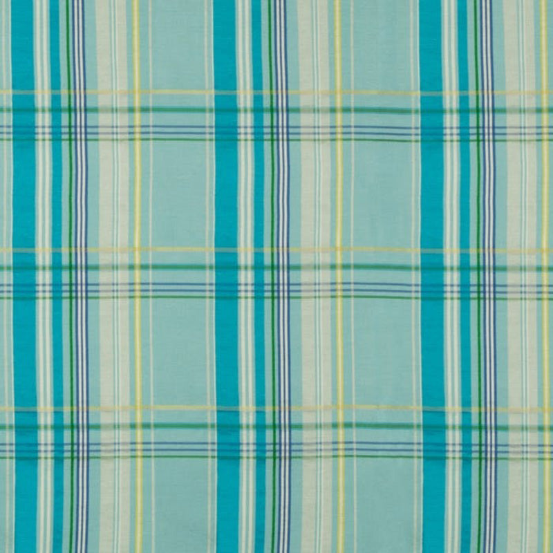 Brunschwig & Fils La Comelle Plaid Aqua Fabric Sample 8018108.13.0