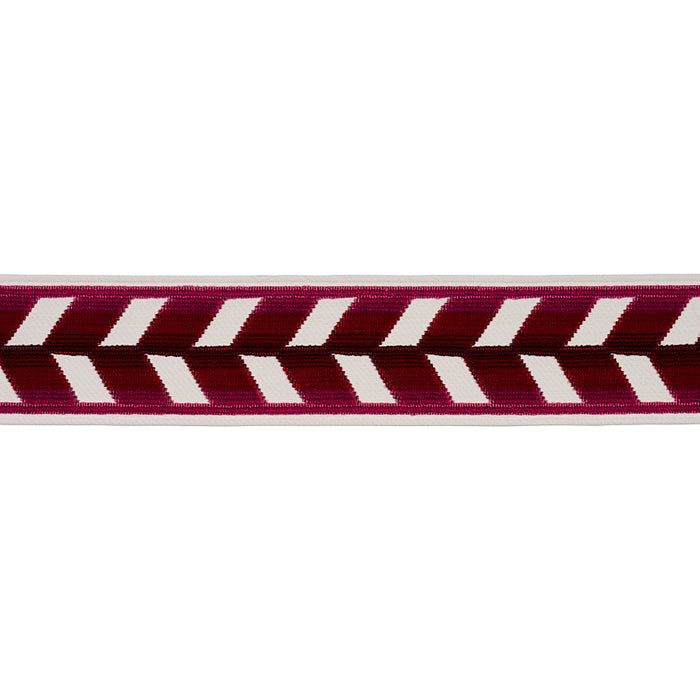 Schumacher Chevron Strie Velvet Tape Garnet Trim 80183