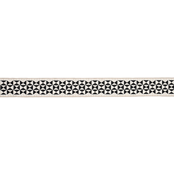 Schumacher Zulma Embroidered Tape Black Trim 80190