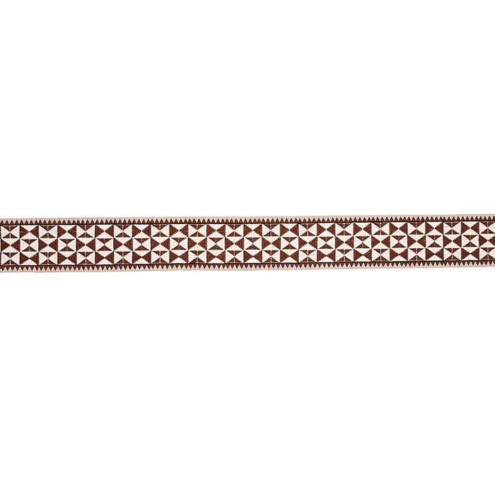 Schumacher Zulma Embroidered Tape Brown Trim Sample 80191