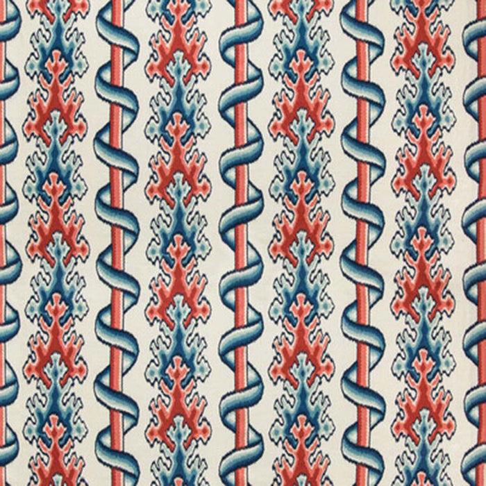 Brunschwig & Fils Montguyon Print Blue/Red Fabric Sample 8020102.519.0