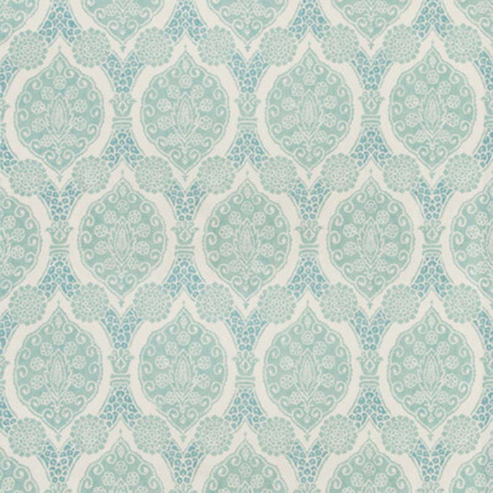 Brunschwig & Fils Sufera Print Aqua Fabric Sample 8020103.13.0