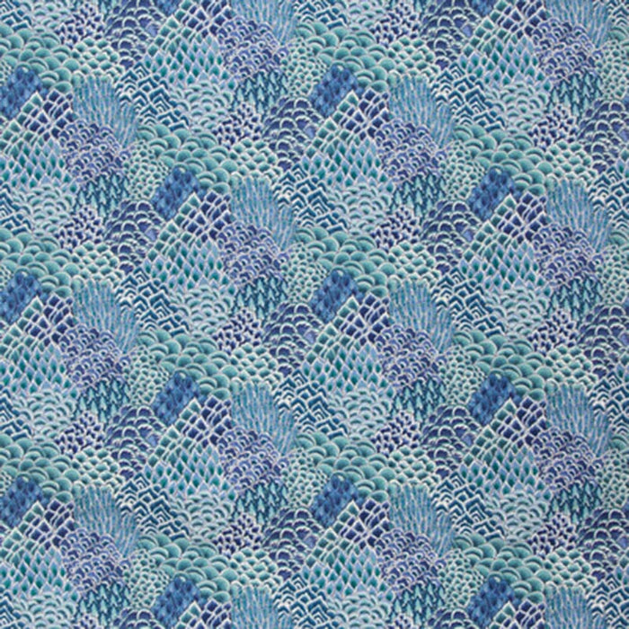 Brunschwig & Fils Katibi Print Turquoise Fabric Sample 8020104.13.0