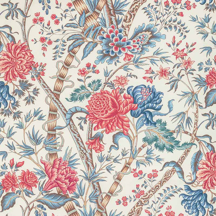 Brunschwig & Fils Luberon Print Red/Blue Fabric Sample 8022100.195.0