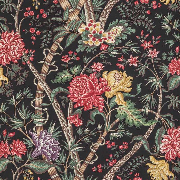 Brunschwig & Fils Luberon Print Noir/Multi Fabric Sample 8022100.819.0