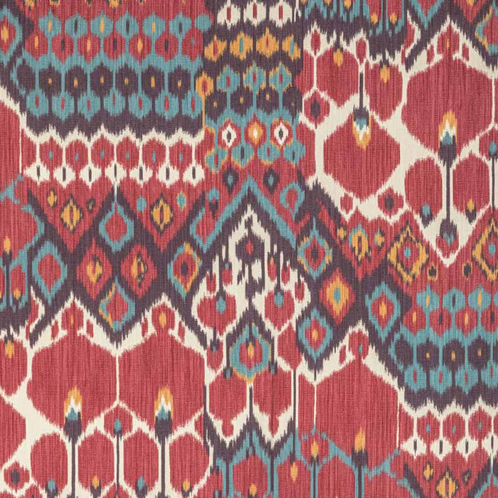 Brunschwig & Fils Bonnieux Print Berry/Aqua Fabric Sample 8022104.1913.0