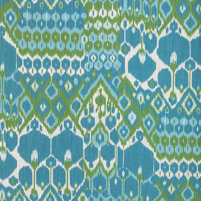 Brunschwig & Fils Bonnieux Print Aqua/Leaf Fabric Sample 8022104.353.0