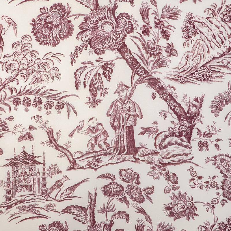 Brunschwig & Fils Marcel Print Aubergine Fabric 8023104.10.0