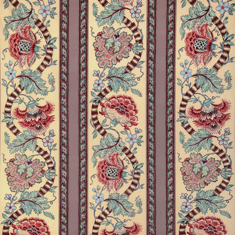 Brunschwig & Fils Lauris Print Beige/Teal Fabric 8023106.1635.0