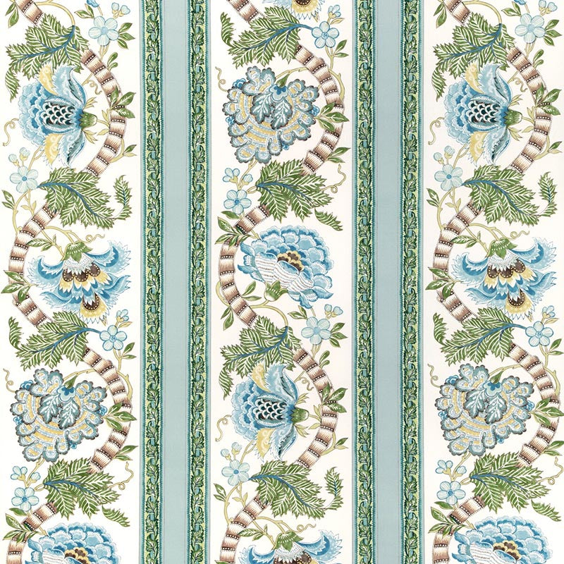 Brunschwig & Fils Lauris Print Aqua/Leaf Fabric 8023106.353.0