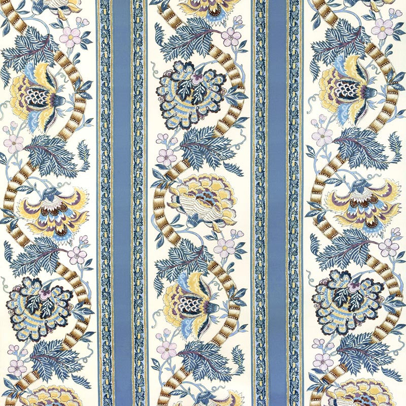 Brunschwig & Fils Lauris Print Blue/Gold Fabric 8023106.54.0