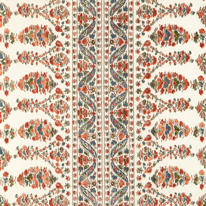 Brunschwig & Fils Visan Print Sky/Coral Fabric 8023108.512.0