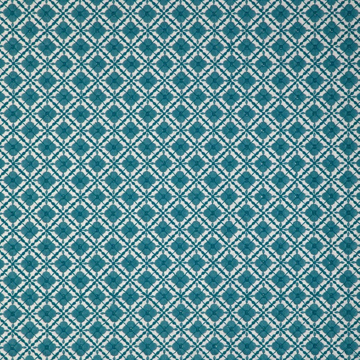 Brunschwig & Fils Ines Emb Aqua Fabric Sample 8023119.1313.0