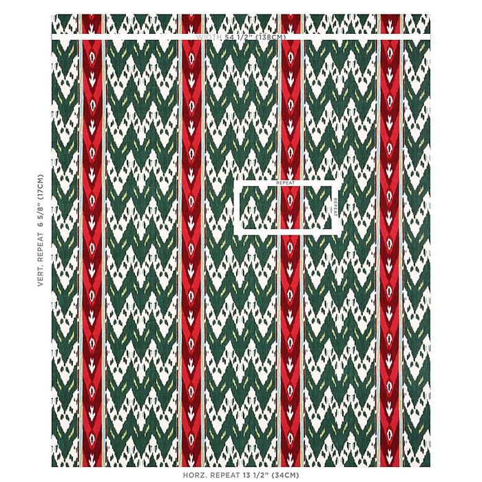 Schumacher Samar Ikat Velvet Green Fabric 80241