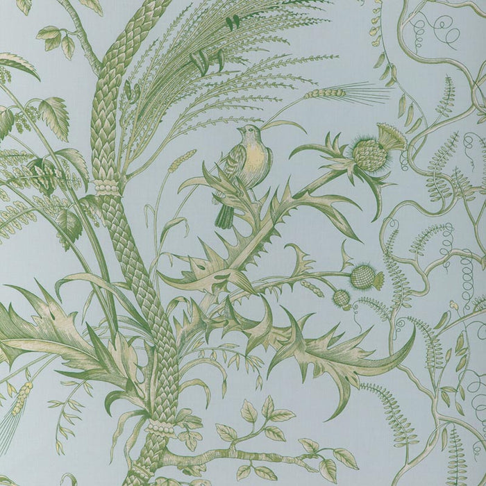 Brunschwig & Fils Bird And Thistle Ii Sky Fabric Sample 8024101.153.0