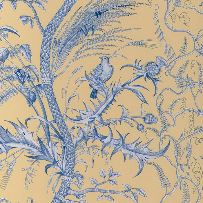 Brunschwig & Fils Bird And Thistle Ii Sun Fabric Sample 8024101.415.0