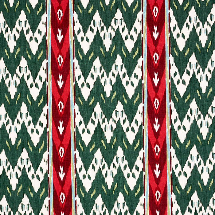 Schumacher Samar Ikat Velvet Green Fabric Sample 80241