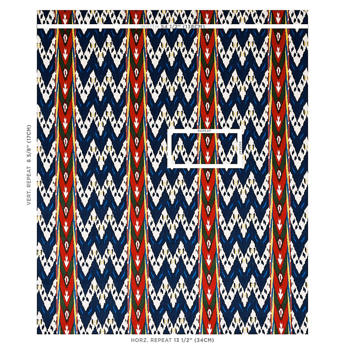 Schumacher Samar Ikat Velvet Blue Fabric 80242