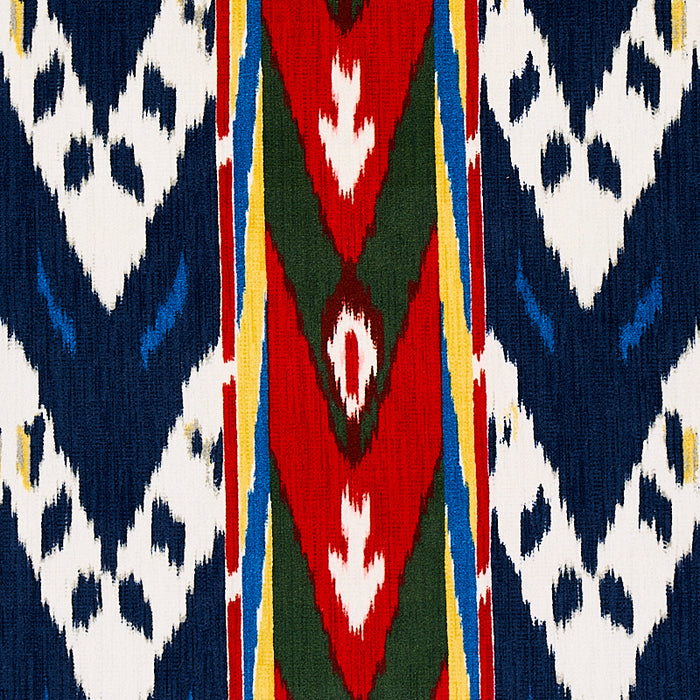 Schumacher Samar Ikat Velvet Blue Fabric Sample 80242