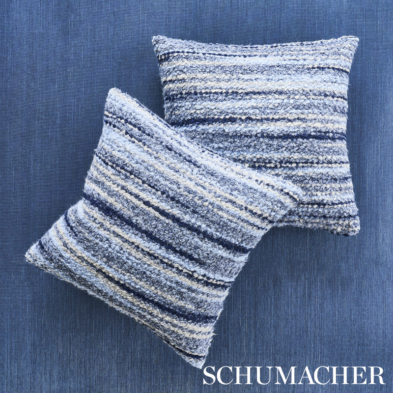 Schumacher Bensley Boucle Blue Fabric 80250