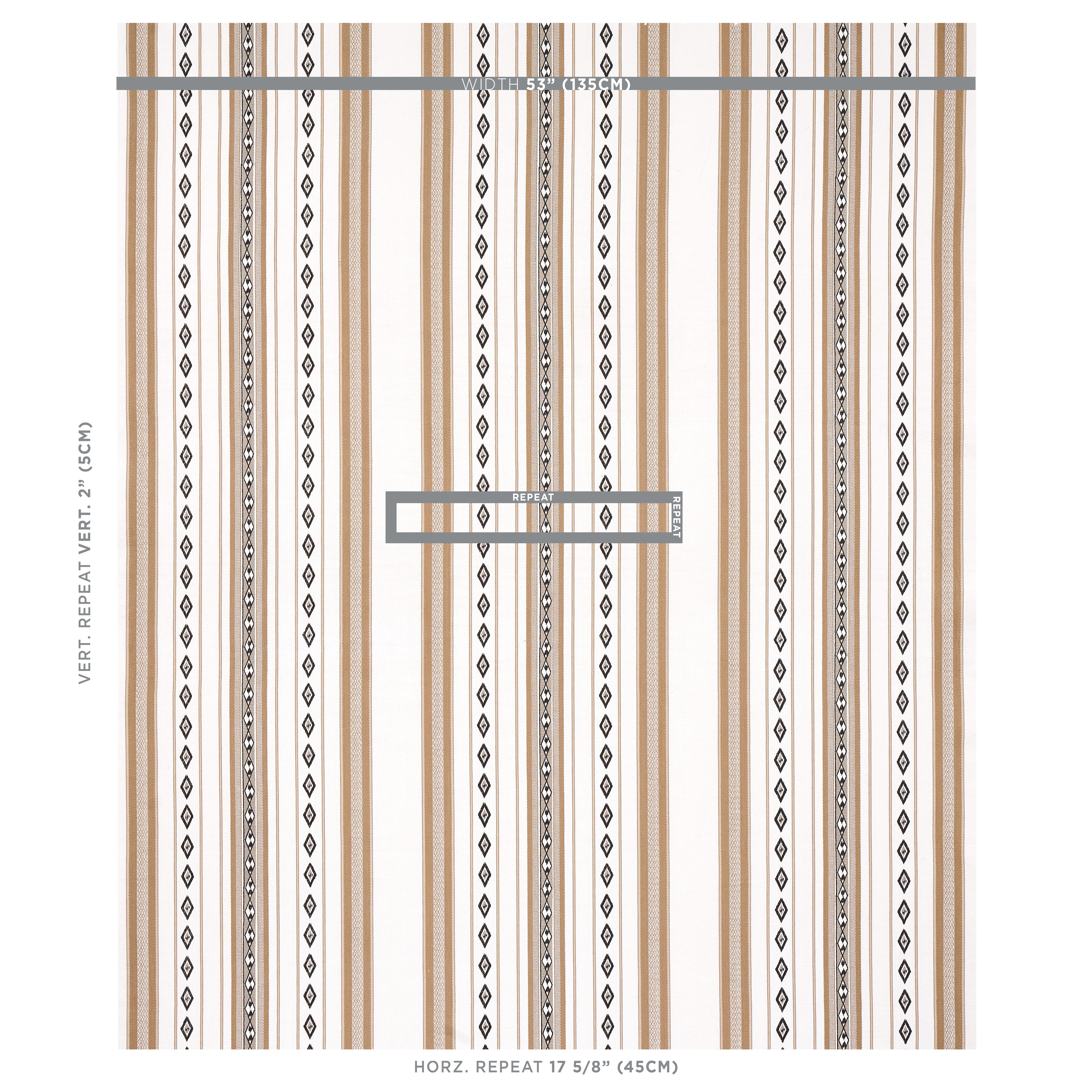 Schumacher Dakota Stripe Neutral Fabric 80270