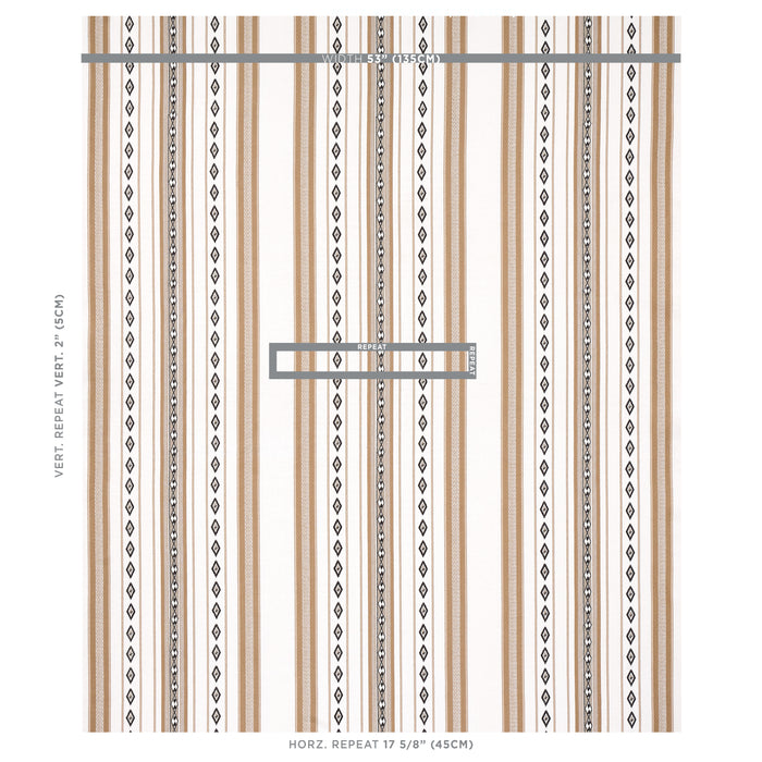 Schumacher Dakota Stripe Neutral Fabric 80270