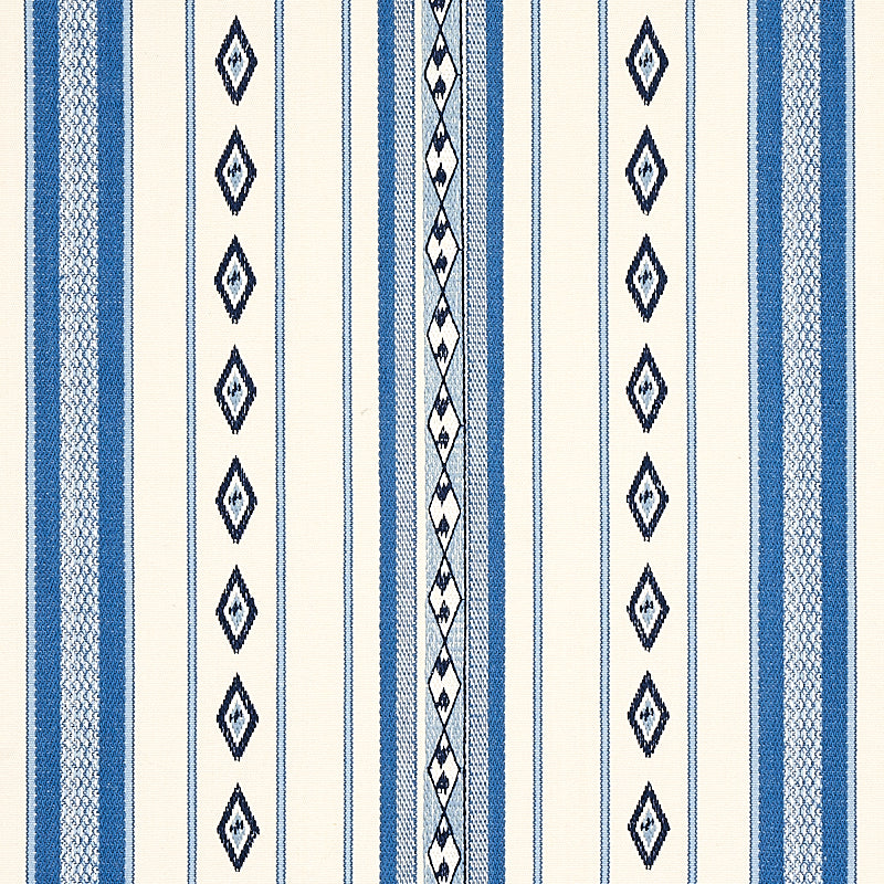 Schumacher Dakota Stripe Blue Fabric 80271