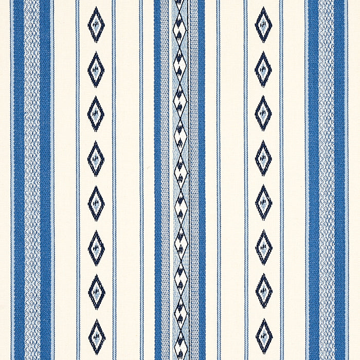 Schumacher Dakota Stripe Blue Fabric 80271