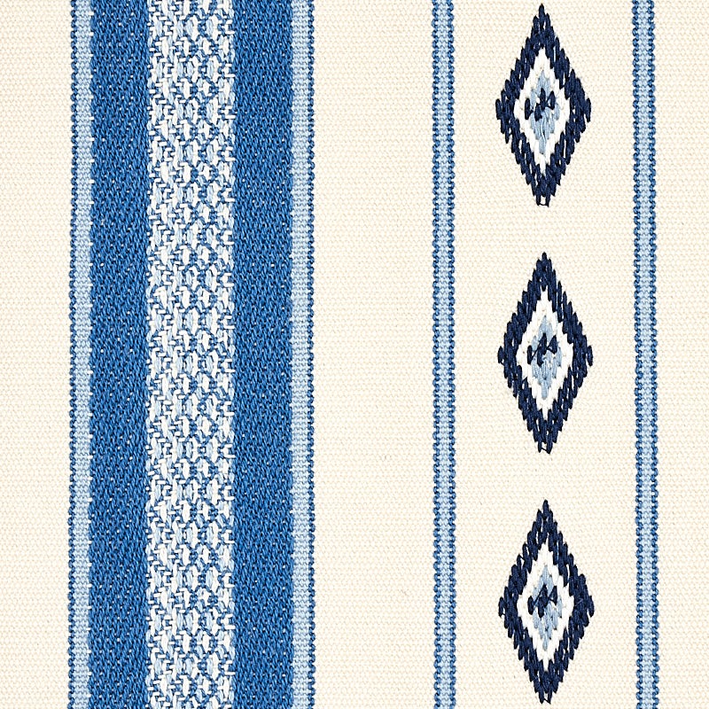 Schumacher Dakota Stripe Blue Fabric Sample 80271